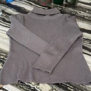 Jon & Anna Charcoal Ribbed Grey Turtleneck Sweater